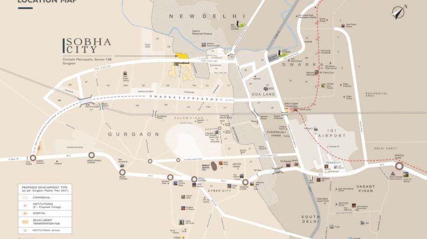 Sobha City Location Map
